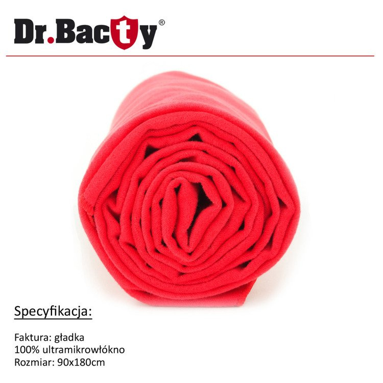 Ręcznik kąpielowy 90x180 Dr. Bacty - czerwony