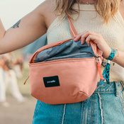 Biodrówka nerka antykradzieżowa Pacsafe Go - różowa