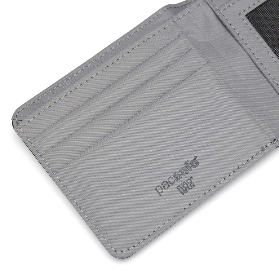 Portfel antykradzieżowy mały RFID Pacsafe - granatowy