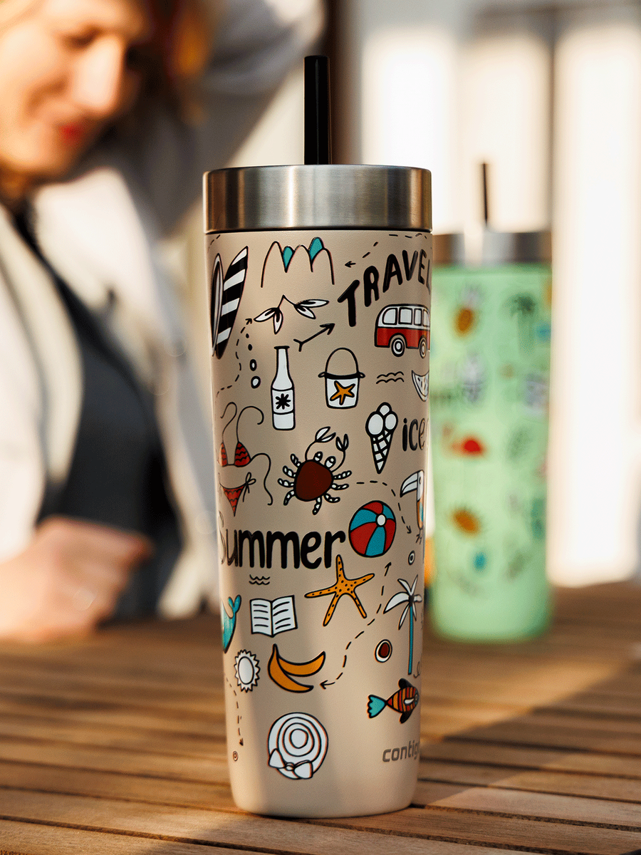 Kubek termiczny ze słomką Contigo Luxe Tumbler 720ml - Summer - Brown Sugar