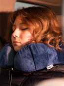 Poduszka podróżna na szyję Dr.Bacty - granatowa. Plus zatyczki do uszu i opaska na oczy