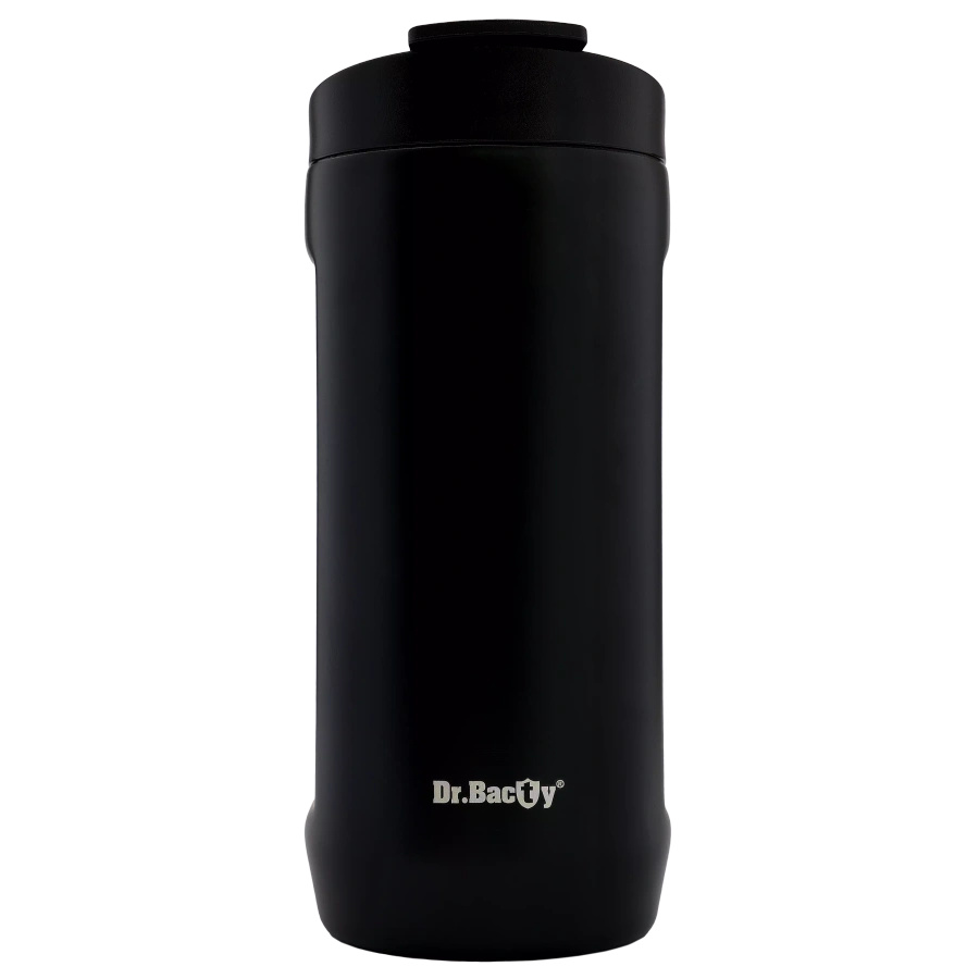 Kubek termiczny na kawę 2w1 Dr.Bacty Notus 360 ml - czarny - powystawowy