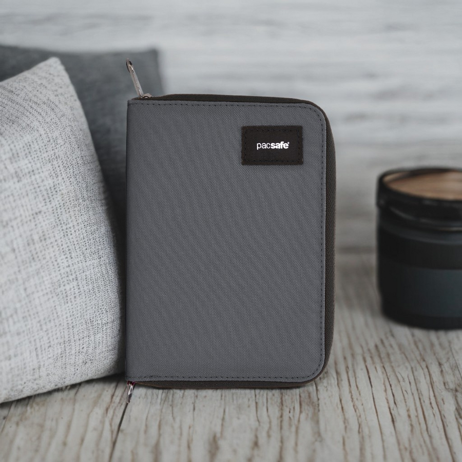 Portfel męski duży RFID Pacsafe - ciemnoszary