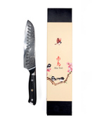 Aka Tori Osaka Pro - Nóż Santoku ze stali damasceńskiej 7"