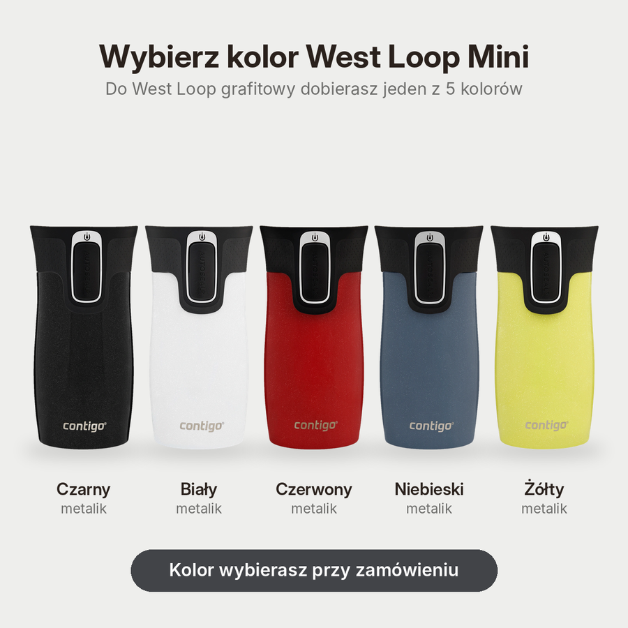 Zestaw Contigo West Loop grafitowy 470 ml + West Loop Mini 300 ml – czarny metalik