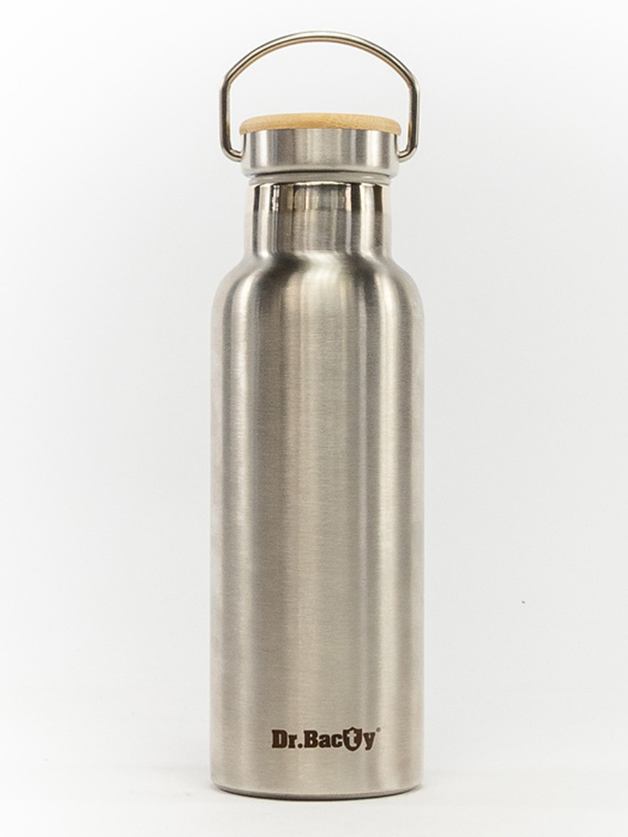 Butelka termiczna Dr.Bacty Iris 500 ml - srebrna- personalizowana grawerem