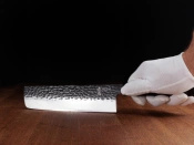 Nóż Nakiri do warzyw z grawerem Aka Tori ze stali damasceńskiej 7" - Tokyo Black