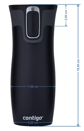 Kubek termiczny Contigo West Loop 2.0 470 ml - The Word - czarny
