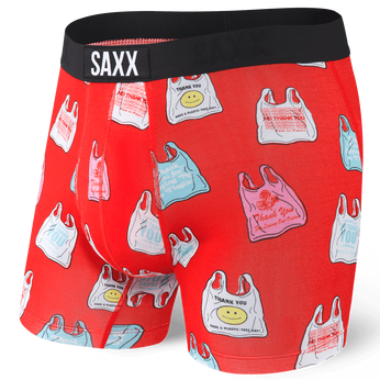 Bokserki męskie szybkoschnące SAXX VIBE Boxer Brief torebki foliowe - czerwone