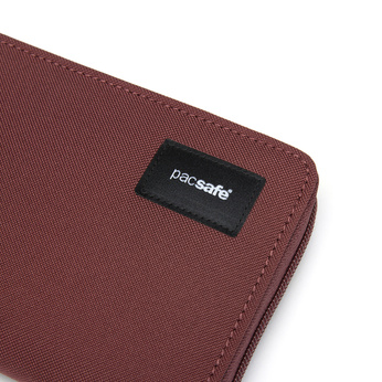 Portfel damski duży RFID Pacsafe - bordowy