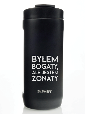 2x Dr.Bacty Notus - zestaw kubków termicznych na prezent 360ml Mąż+Żona - Biały i Czarny