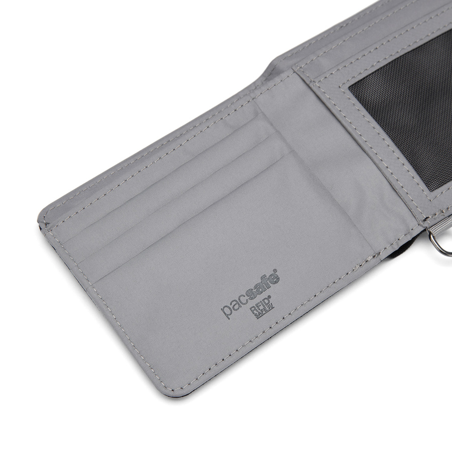 Portfel antykradzieżowy mały RFID Pacsafe - czarny