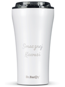 Kubek termiczny na kawę Dr.Bacty Apollo 2.0 - Smacznej kawusi - 360 ml - Glossy White