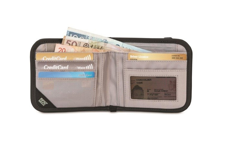 Portfel antykradzieżowy męski mały RFID Pacsafe V100 - czarny
