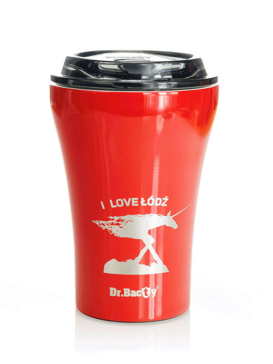 Kubek bez ucha Dr.Bacty Apollo 227 ml - Z miasta łodzi - czerwony