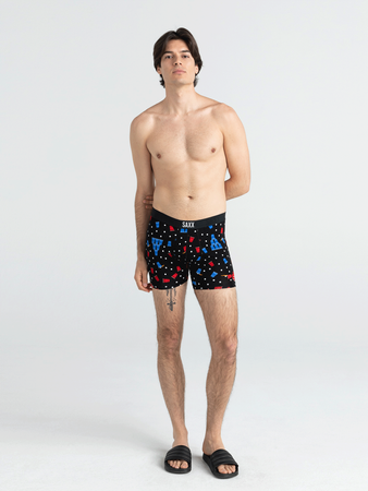 Bokserki męskie szybkoschnące SAXX VIBE Boxer Brief piwna gra - czarne
