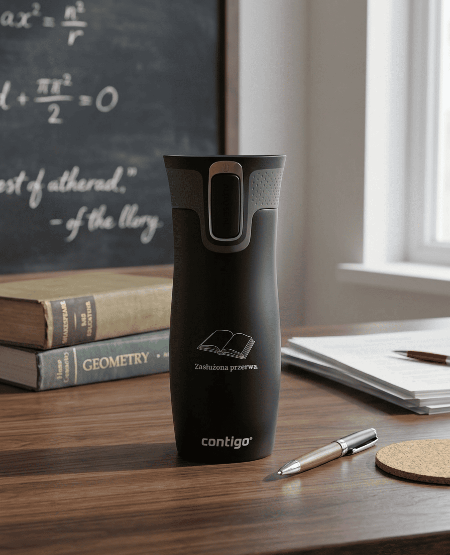 Kubek termiczny dla Nauczyciela/Nauczycielki - Contigo West Loop 2.0 • 470 ml • czarny