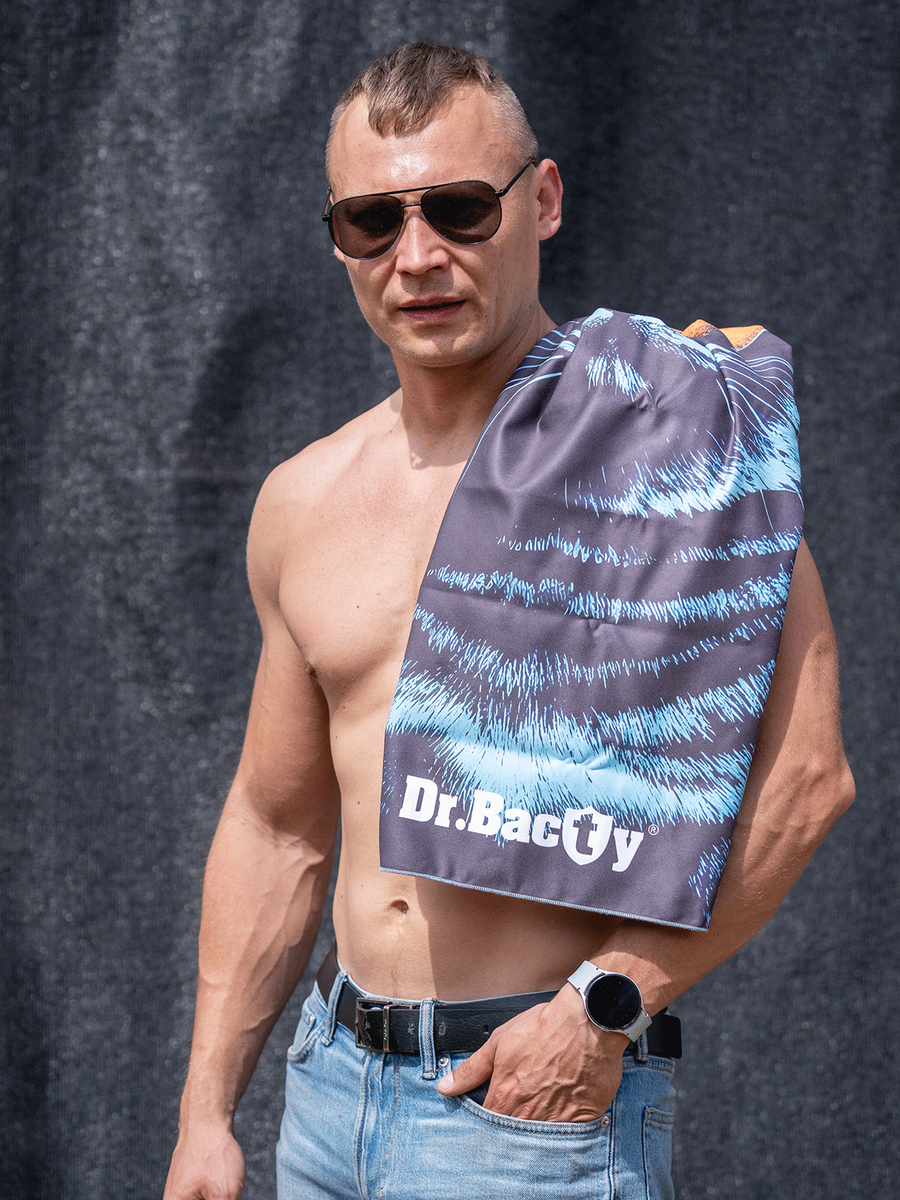 Ręcznik szybkoschnący dwustronny Dr.Bacty L 60x130 – Chill