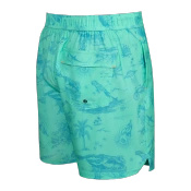 Szorty kąpielowe męskie z kieszeniami 2w1 SAXX OH BUOY - podniebny surfing - zielony