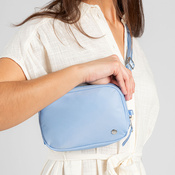 Mała Torebka damska 2w1 antykradzieżowa Pacsafe W - błękitna