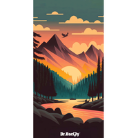Ręcznik szybkoschnący dwustronny Dr.Bacty XL 70x140 – Sunset