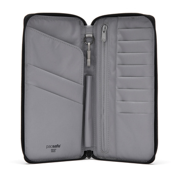 Portfel damski duży RFID Pacsafe - czarny