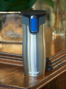 Zestaw kubków termicznych Contigo West Loop 2.0 470ml - stalowy + Dr.Bacty Notus 360 ml - biały