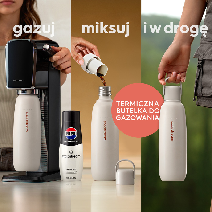 Butelka termiczna SodaStream Fizz&Go beżowa, 900 ml