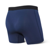 Bokserki męskie trekkingowe / sportowe z rozporkiem SAXX QUEST 2.0 Boxer Brief Fly – granatowe z jasnym szwem