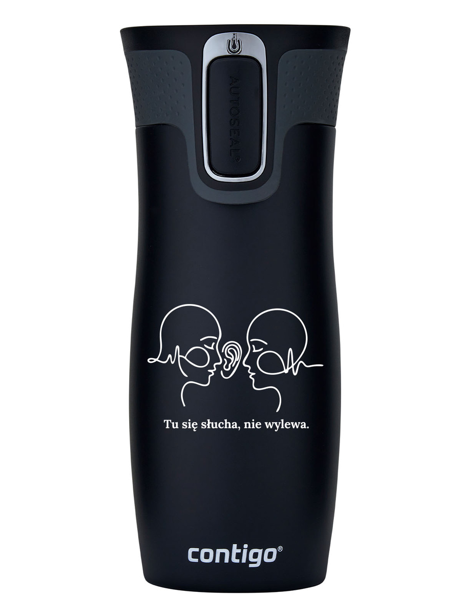 Kubek termiczny dla Psycholożki/Psychologa - Contigo West Loop 2.0 • 470 ml • czarny