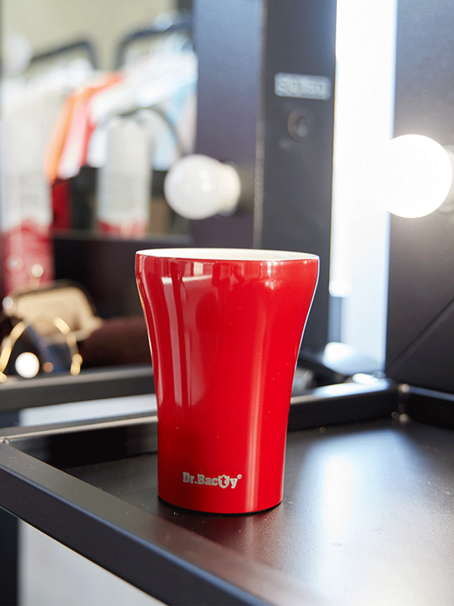 Kubek bez ucha Dr.Bacty Apollo 227 ml - Z miasta łodzi - czerwony