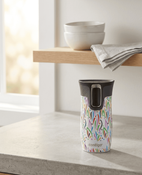 Kubek termiczny Contigo West Loop Mini 300ml - Floresy - Biały Metalik