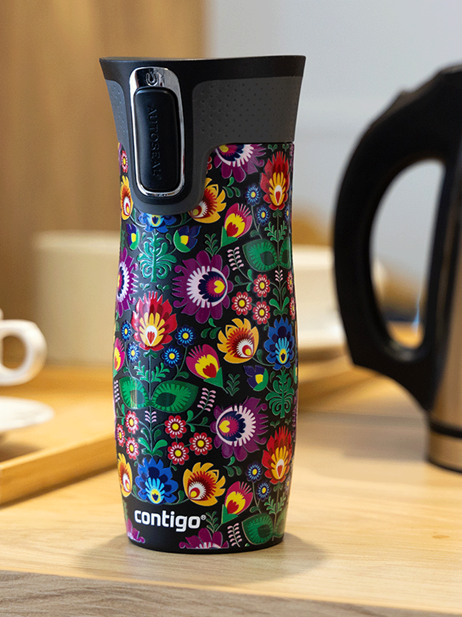 Kubek termiczny Contigo West Loop 2.0 470ml - Folklor - Czarny Mat