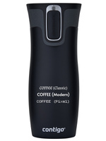Kubek termiczny z grawerem Contigo West Loop 2.0 470 ml - Czarny