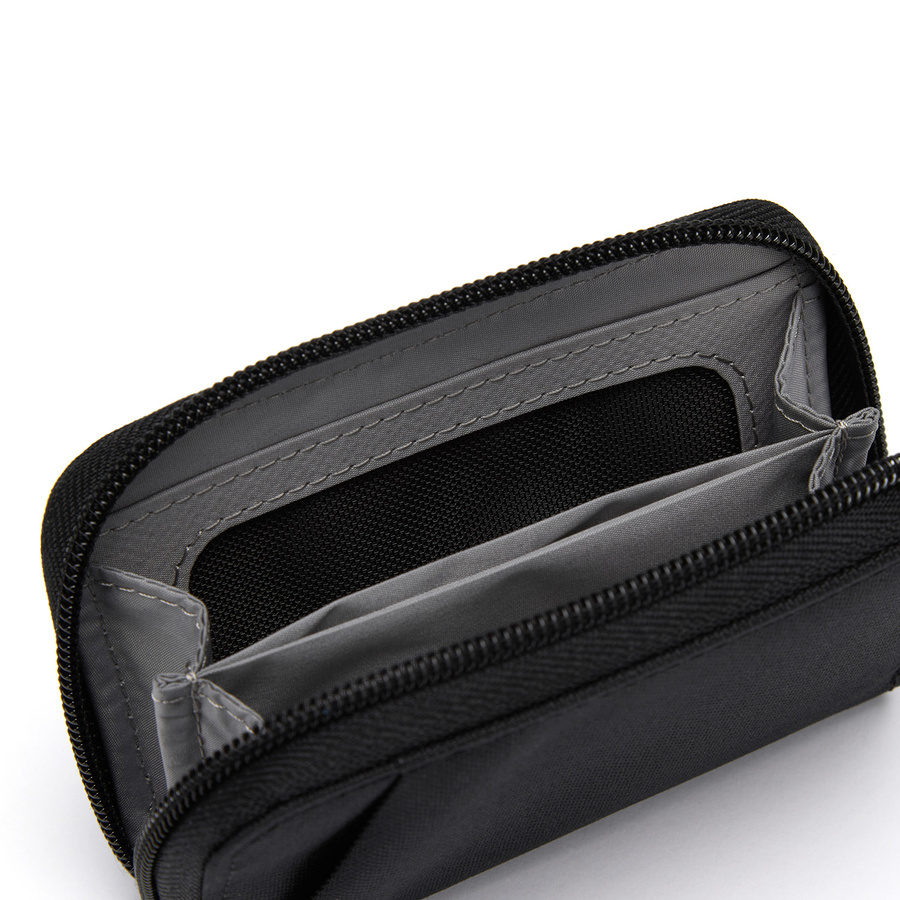 Portfel antykradzieżowy mały RFID Pacsafe - czarny
