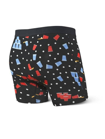 Bokserki męskie szybkoschnące SAXX VIBE Boxer Brief piwna gra - czarne