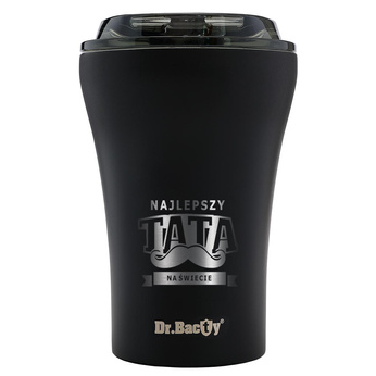 Kubek termiczny do kawy Dr.Bacty Apollo - 227 ml - Najlepszy tata - czarny
