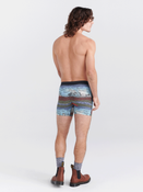 Bokserki męskie trekkingowe / sportowe z rozporkiem SAXX QUEST Boxer Brief Fly fale górskie - niebieskie