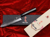 Nóż Santoku Aka Tori ze stali damasceńskiej 7" - Tokyo Black
