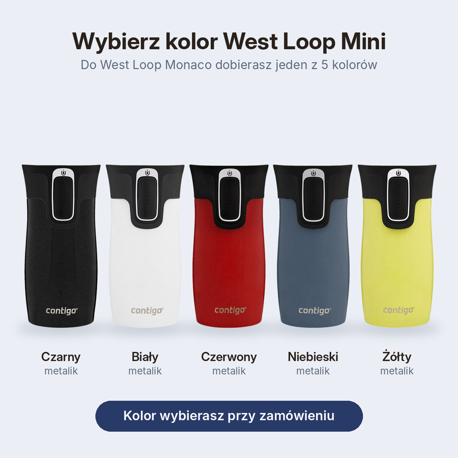 Zestaw Contigo West Loop Monaco 470 ml + West Loop Mini 300 ml – biały metalik
