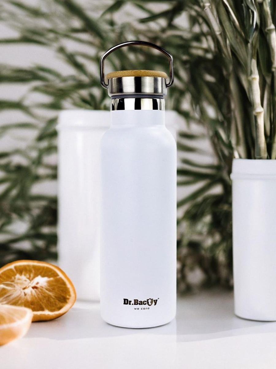 Butelka termiczna stalowa Dr.Bacty Iris 500 ml - biała