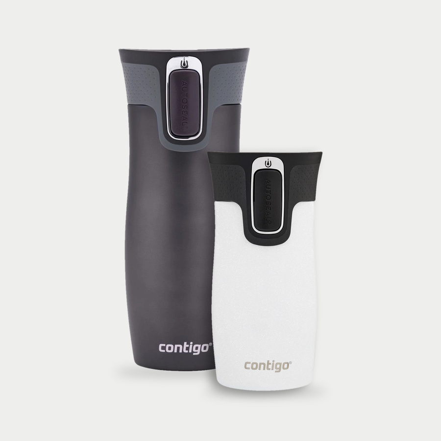 Zestaw Contigo West Loop grafitowy 470 ml + West Loop Mini 300 ml – biały metalik