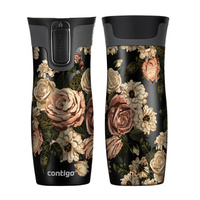 Kubek termiczny Contigo West Loop 2.0 470 ml - Glamour Kwiaty - czarny