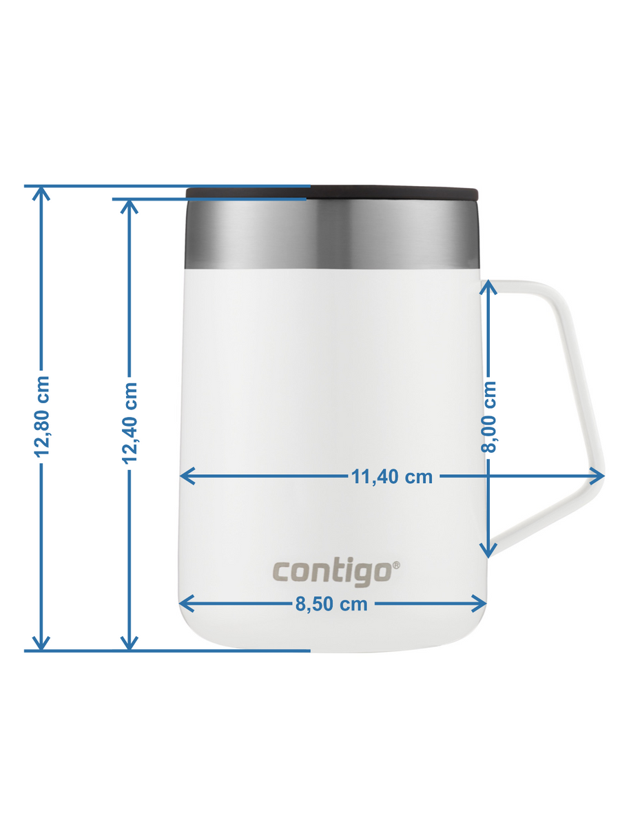 Kubek termiczny z uchem Contigo Streeterville 420 ml - Szary - powystawowy