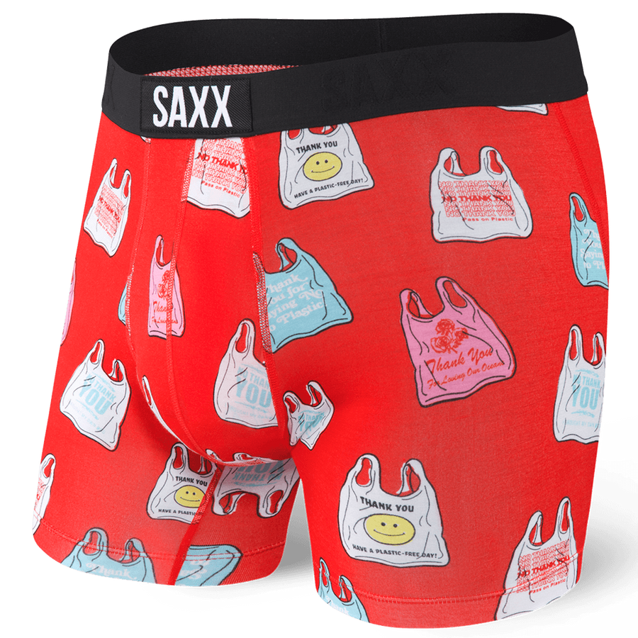 Bokserki męskie szybkoschnące SAXX VIBE Boxer Brief torebki foliowe - czerwone