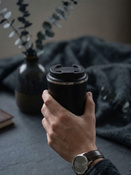 Szczelny kubek termiczny Dr.Bacty Terra RCS 300ml – Stal z recyklingu - Czarny Mat