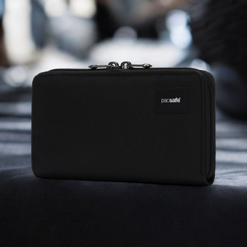 Portfel damski duży RFID Pacsafe - czarny