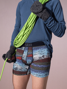 Bokserki męskie trekkingowe / sportowe z rozporkiem SAXX QUEST Boxer Brief Fly fale górskie - niebieskie