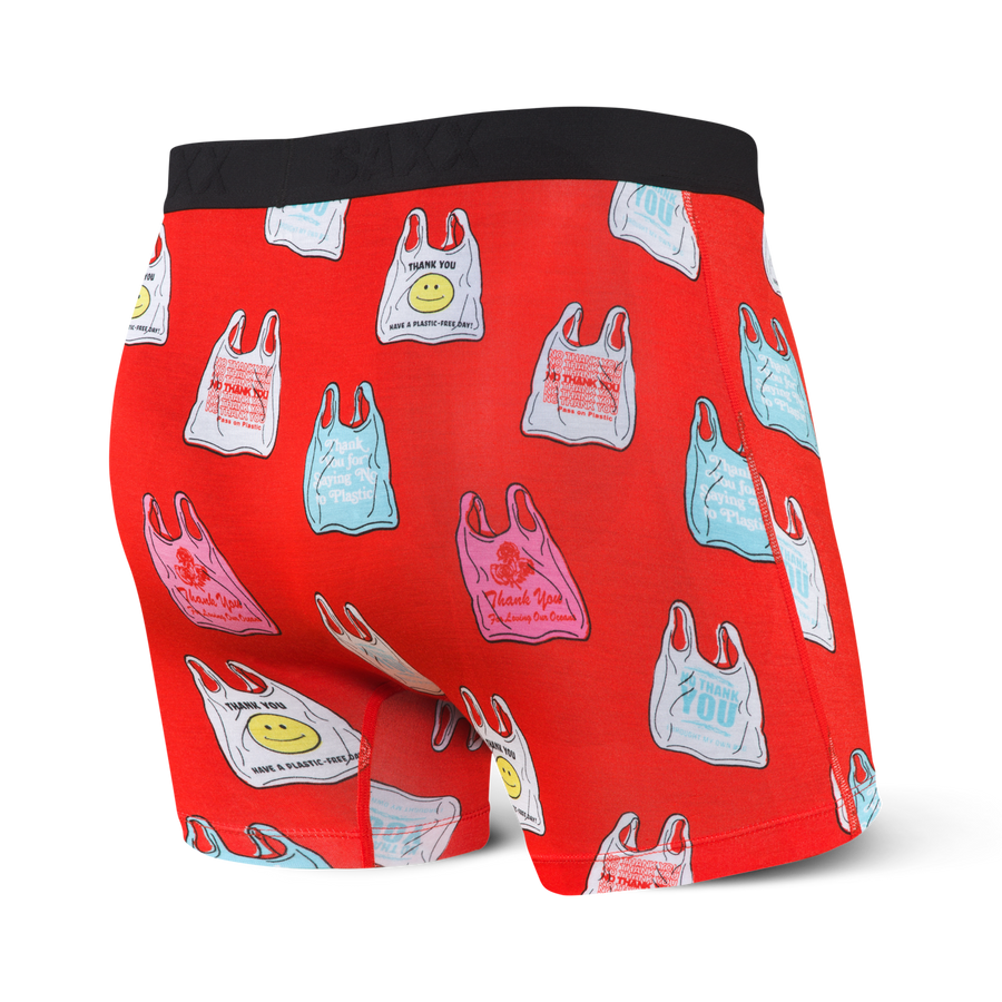 Bokserki męskie szybkoschnące SAXX VIBE Boxer Brief torebki foliowe - czerwone