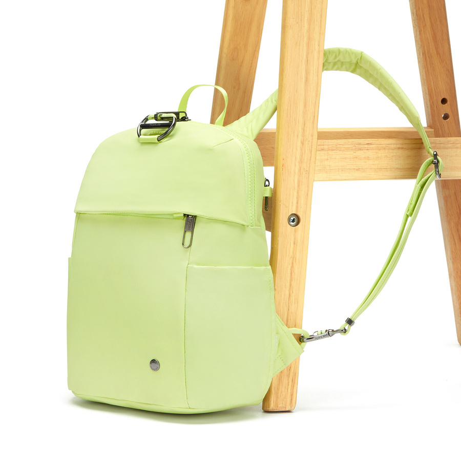 Plecak mini damski antykradzieżowy 8L Pacsafe CX - limonka